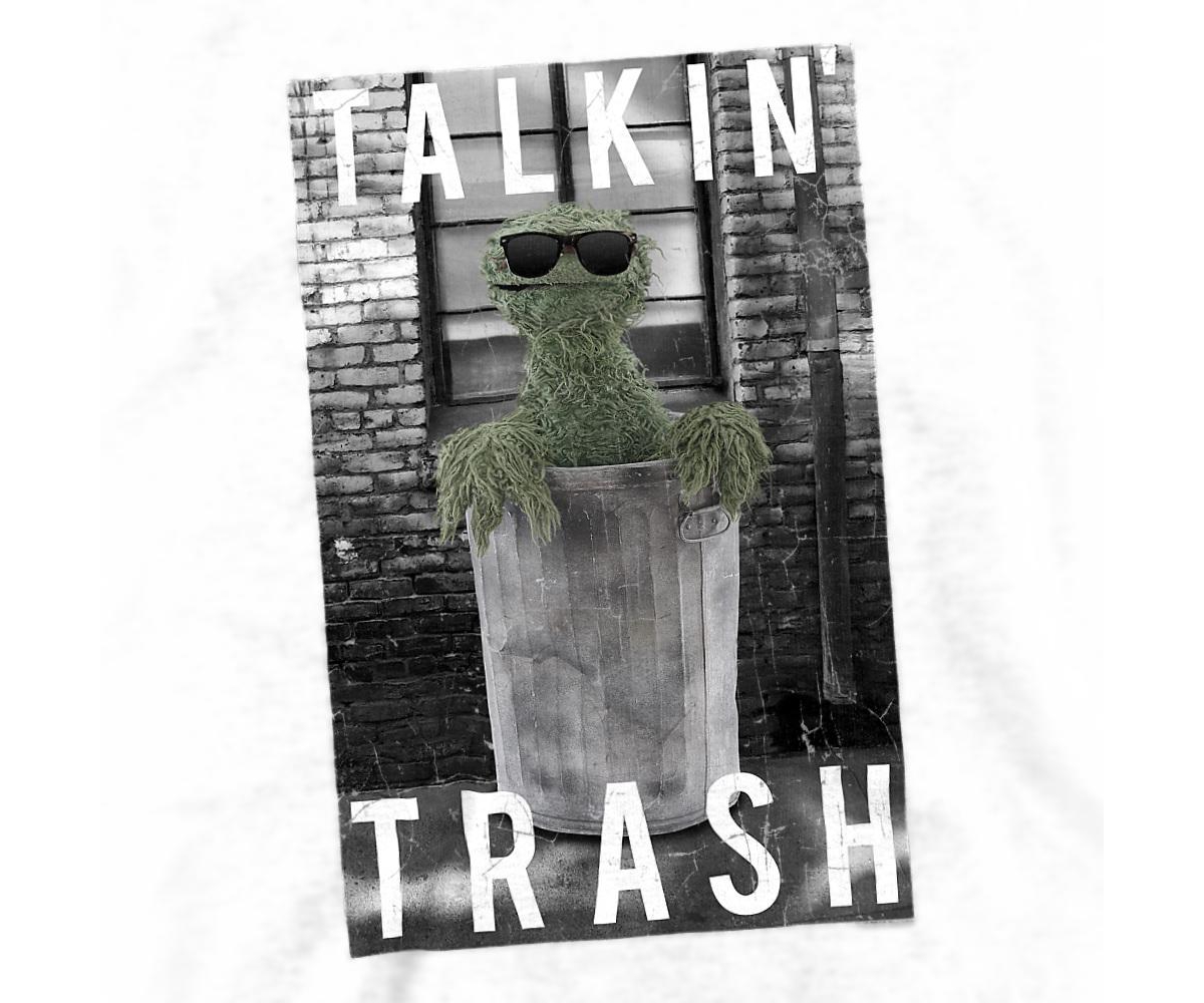 Sesame Street Men's Talkin Trash Graphic Crewneck Sweatshirt