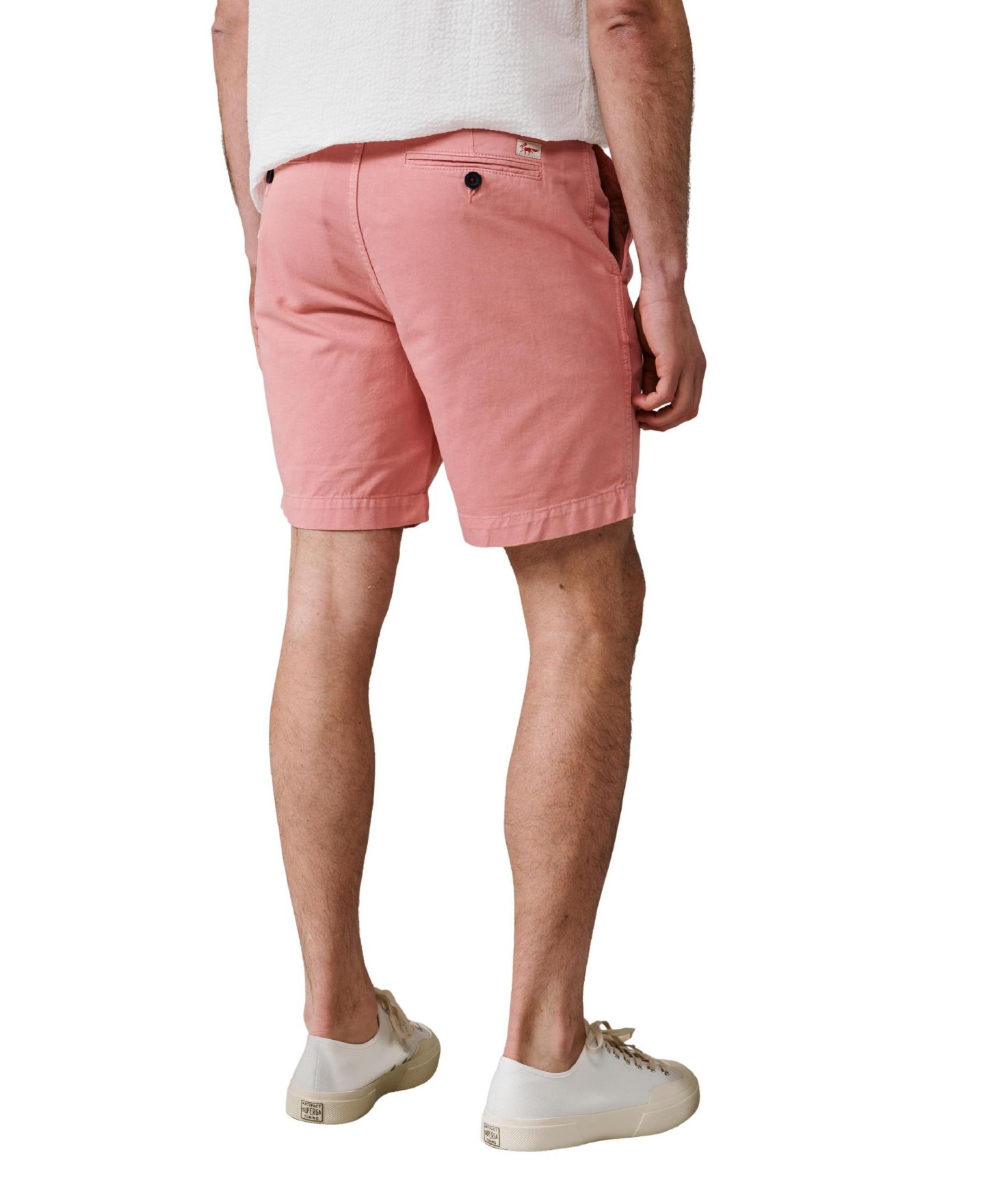 Мужские шорты Aubin Stamford Regular-Fit Chino Shorts, 8" Inseam, цвет: Бледный коралловый — фото 3