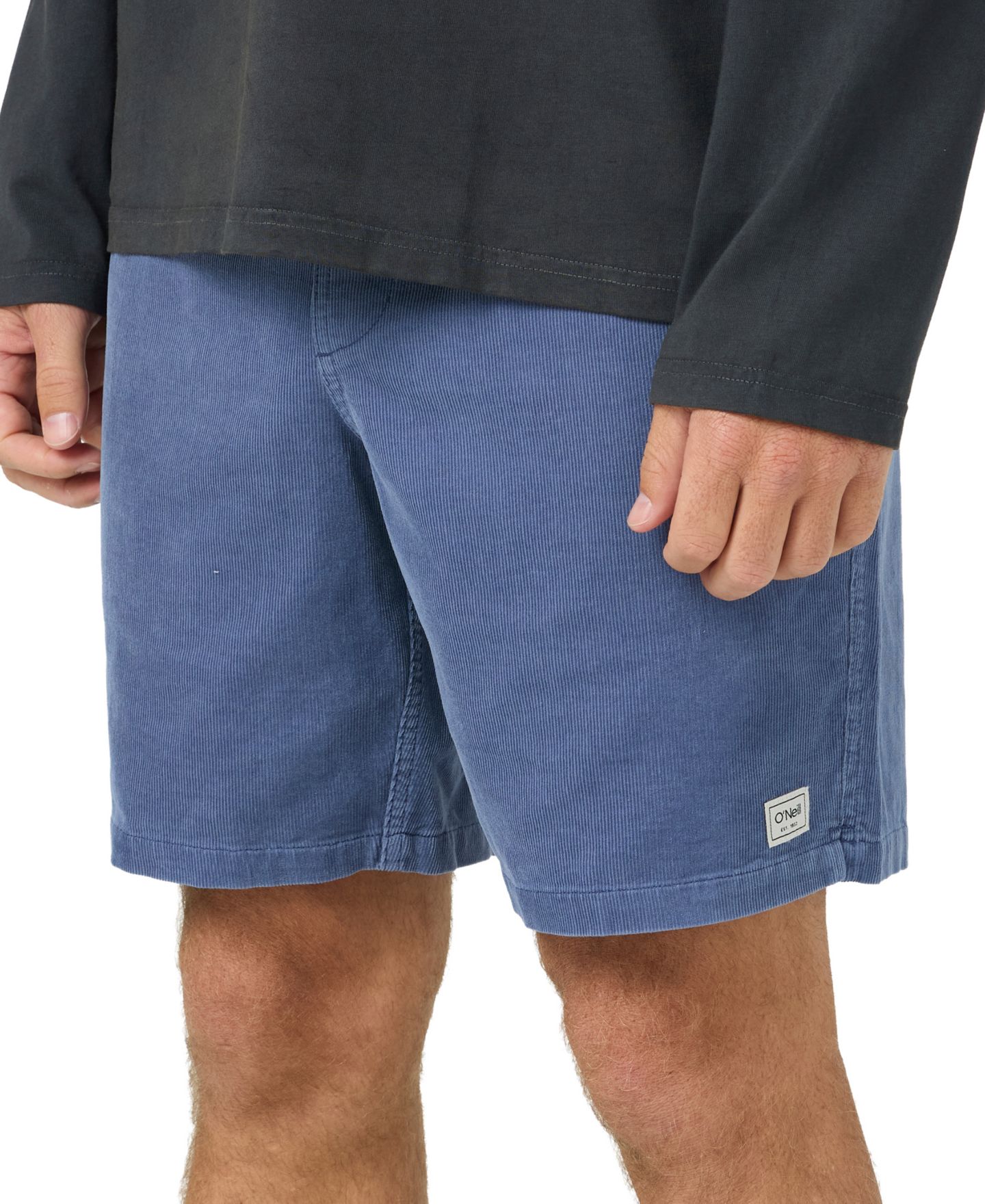 Мужские шорты O'Neill Cord 18 Corduroy Regular-Fit Elastic-Waist Shorts, 8" Inseam, цвет: Синий — фото 2