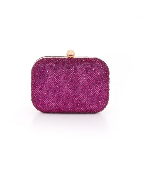 Женский клатч Jewel Badgley Mischka Celest Crystal Mini Minaudiere Clutch, цвет: Фуксия