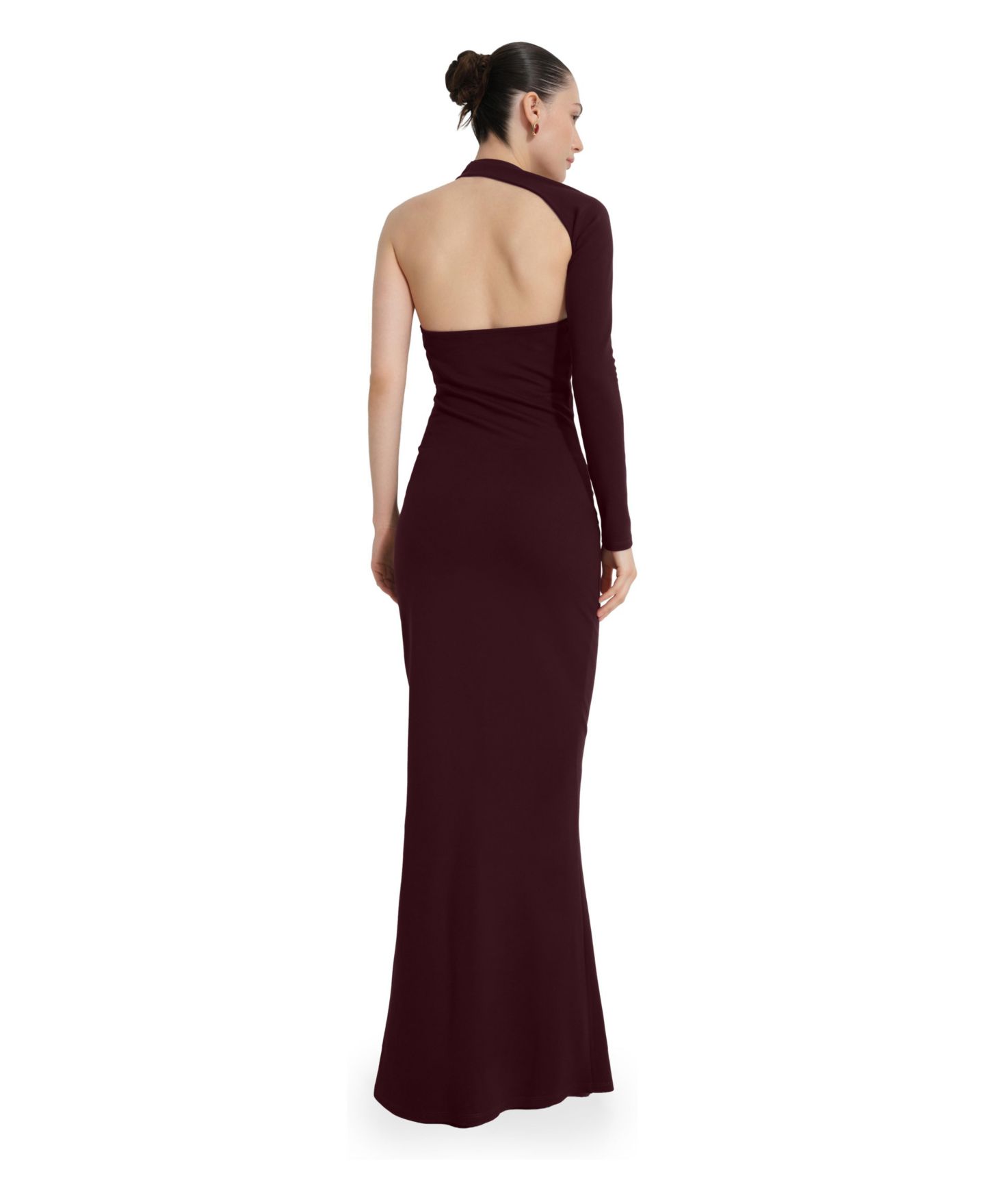 Женские платья Marcella Manhattan One-Shoulder Long-Sleeve Mermaid Evening Gown, цвет: Бордовый — фото 3