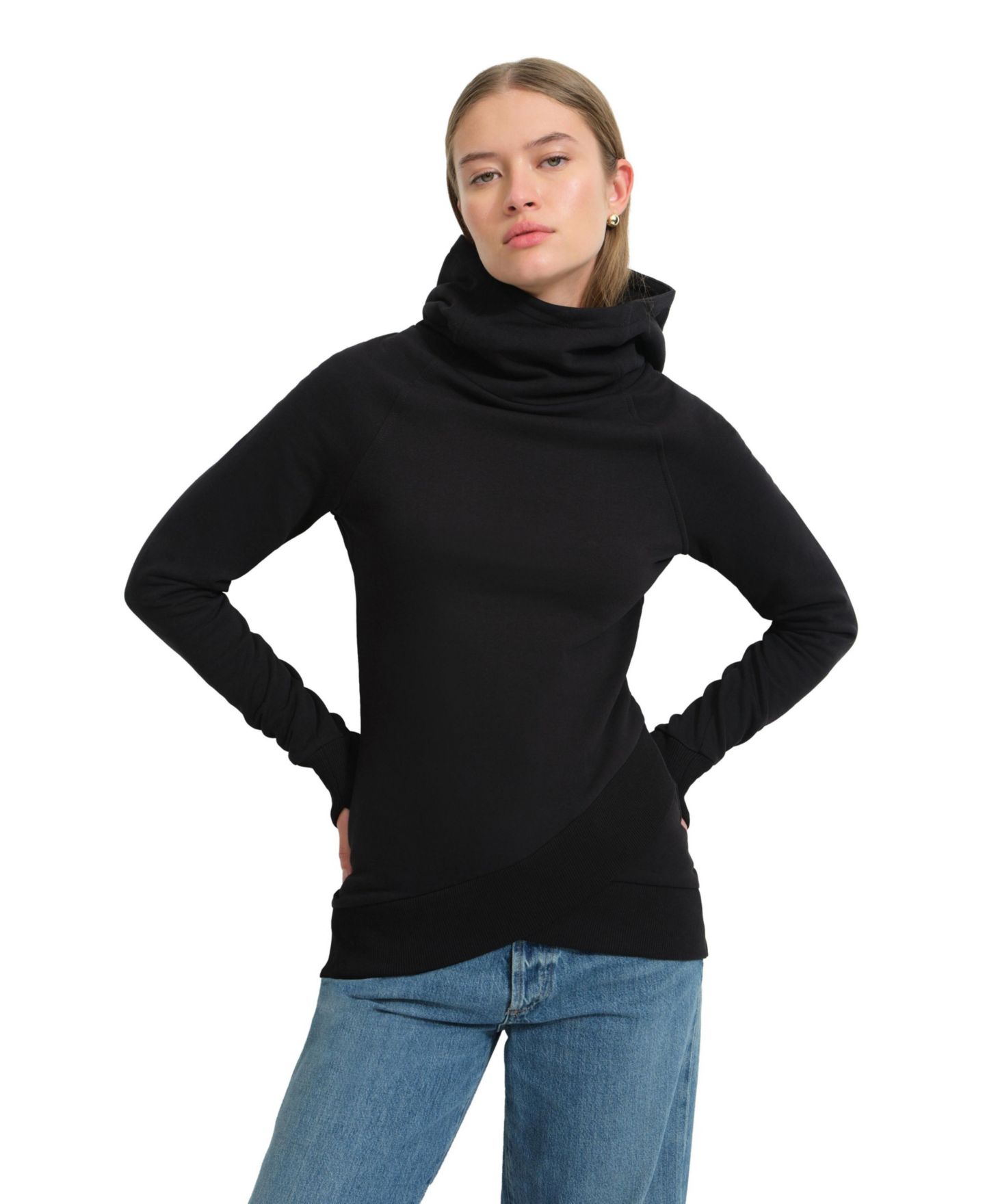 Женский свитшот Marcella Geneva Hooded Thumbhole, цвет: Чёрный — фото 8