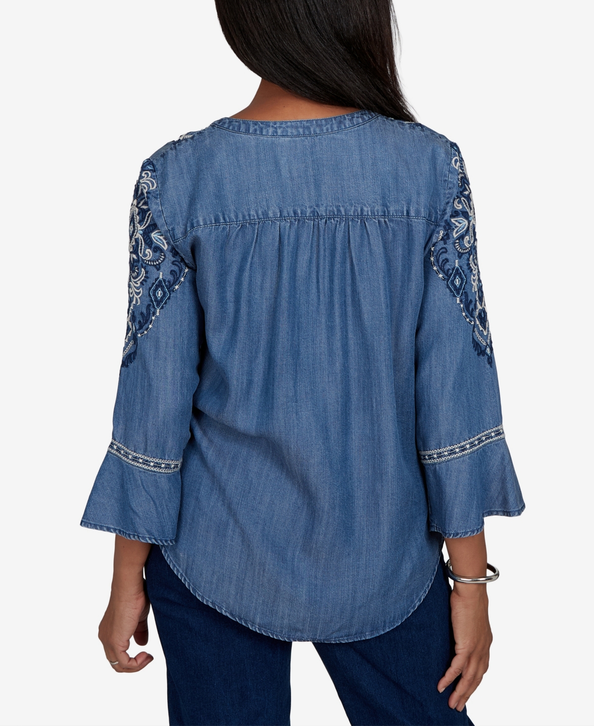 Alfred Dunner Petite 3/4-Sleeve V-Neck Blouse