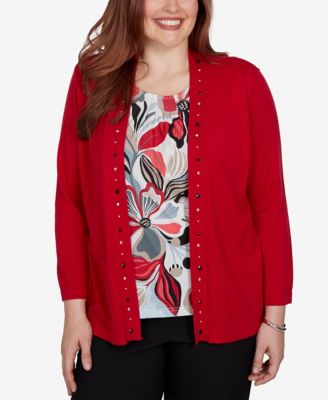 Petite Shawl-Collar 3/4-Sleeve Cardigan