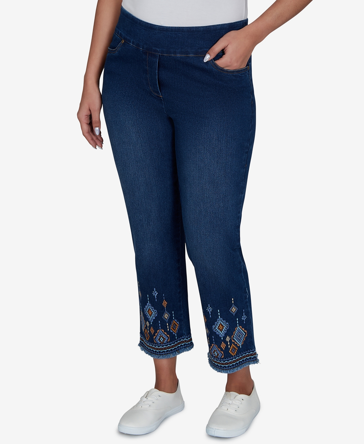 Alfred Dunner Women's Pull-On Ankle Denim Pants