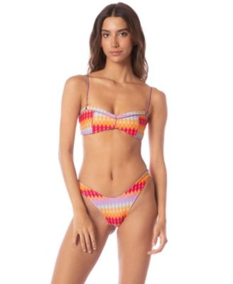 Women's Classic Bralette Reversible Geometric-Print Bikini Top