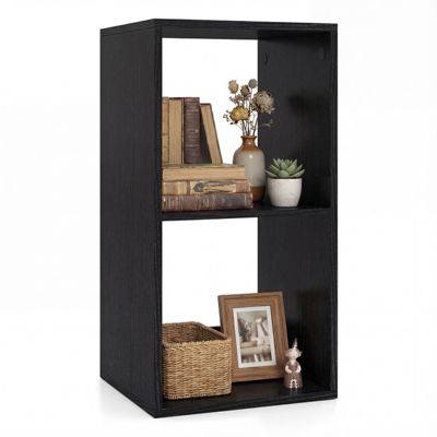 2-Cube Bookshelf with Back Guardrail for Living Room