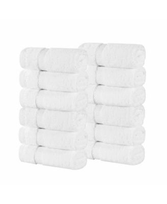 Niles Egypt Produced Giza Dobby Ultra-Plush Thick Soft Absorbent 12-Piece Face Towel Washcloth Set