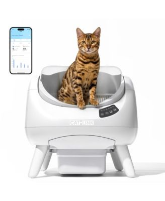 Open Top Self-Cleaning Litter Box, Multi-Cat, Anti-Pinch, Health Monitor, App Control