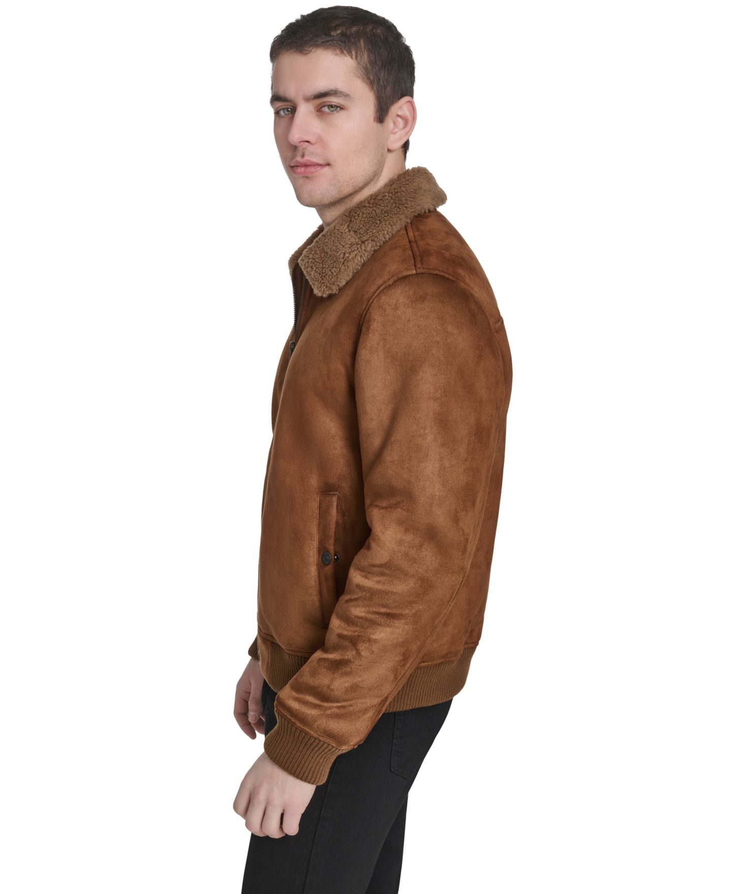 Мужская куртка Levi's Faux Shearling Bomber, цвет: Коньячный — фото 3