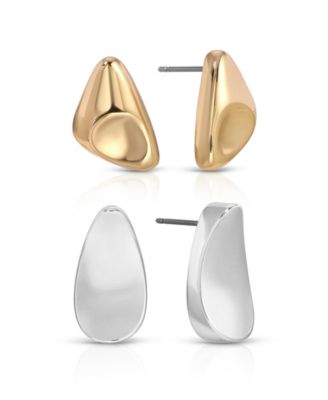 Molten Button Stud Earrings Set
