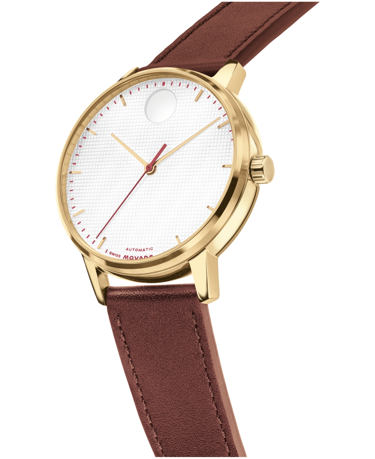 Movado Men's Movado Face Automatic Brown Leather Watch 39mm