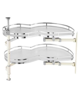 2 Tier Swing Out Blind Corner Cabinet Organizer for 36 In Cabinets Right Opening