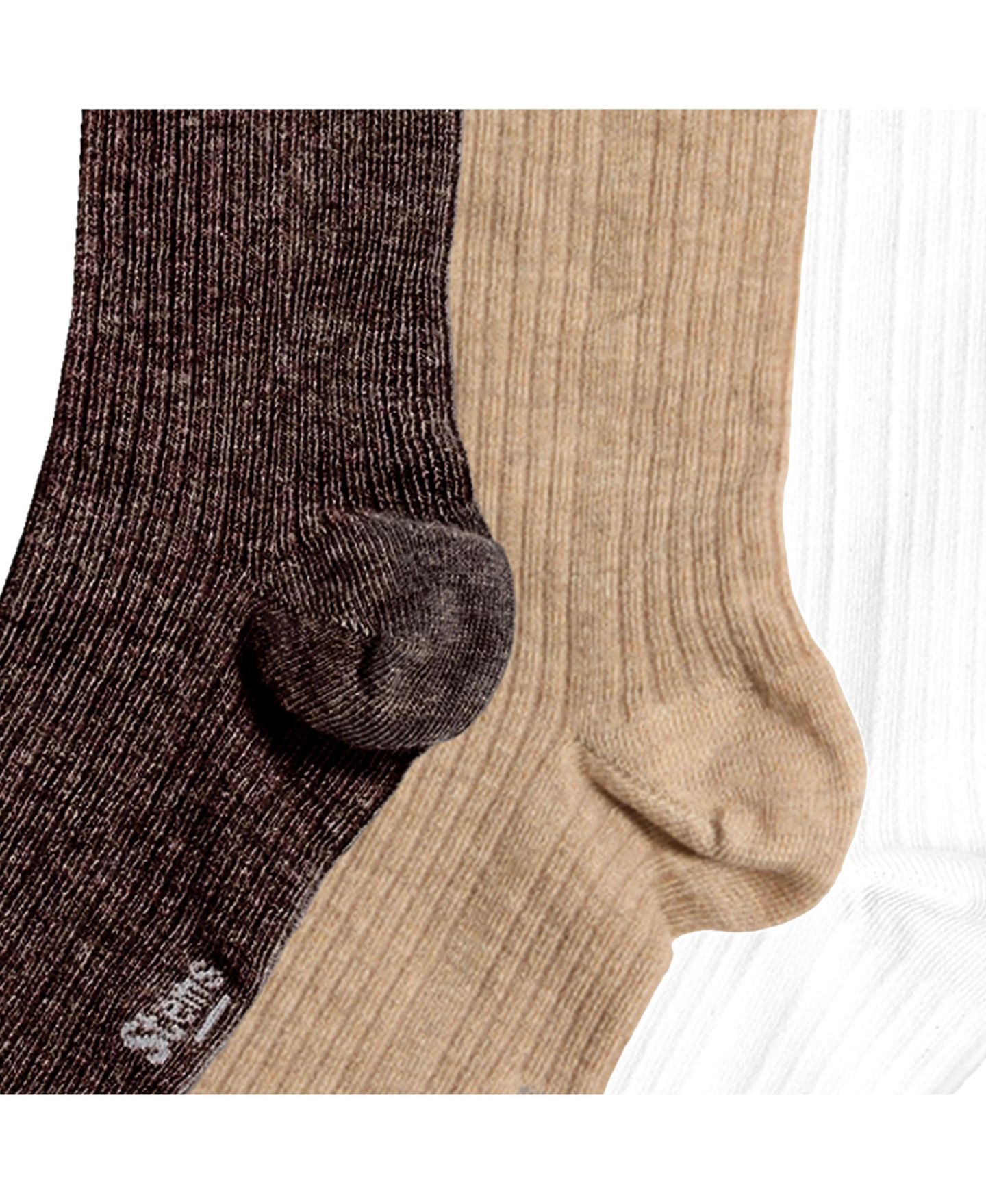 Носки Cashmere, средней высоты, хлопок, 3 шт. — Stems, цвет: Бежевая слоновая кость — фото 2