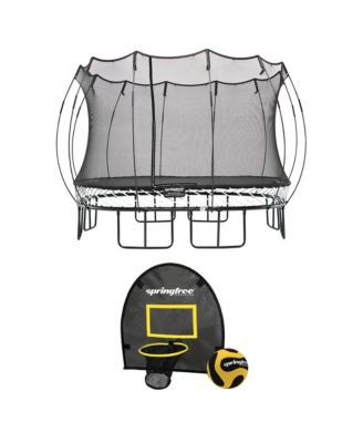 Kids Square 13 Foot Trampoline and FlexrHoop Basketball Game