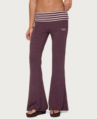 Women's Stay Low-Rise Striped Foldover Pants