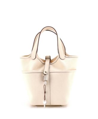 Pre-Owned Hermes PM Cargo Picotin Lock Bag Canvas and Swift