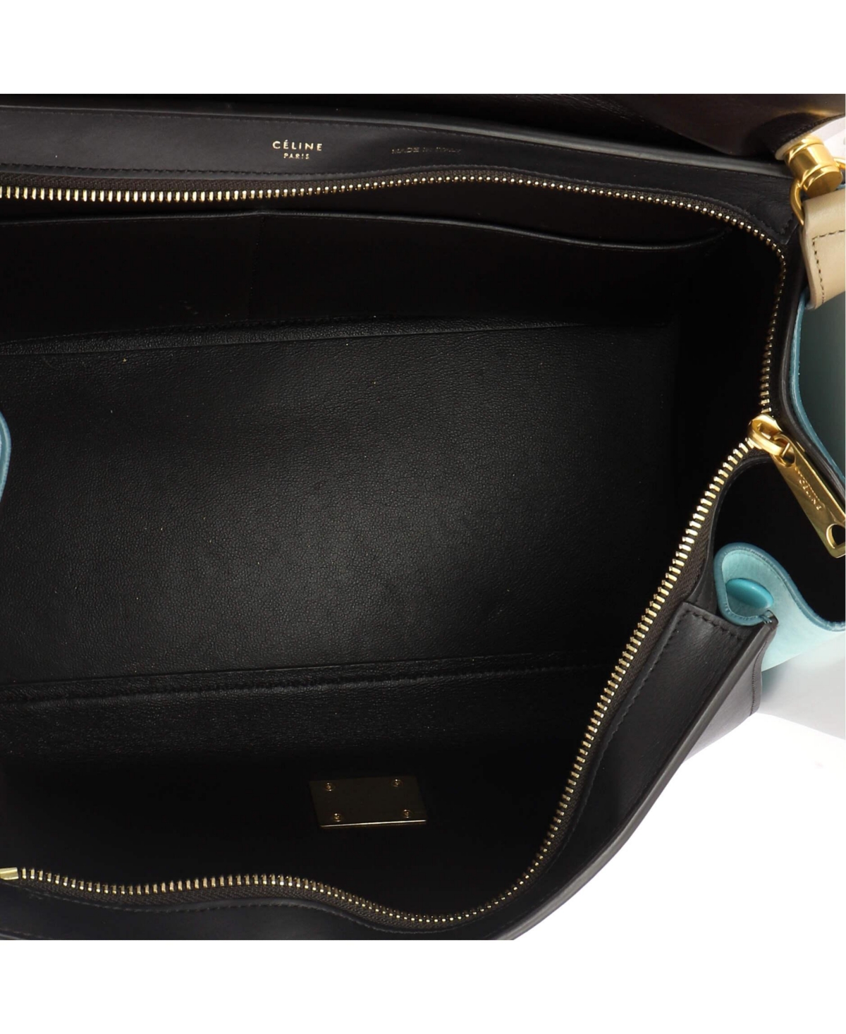 Pre-Owned Celine Small Tricolor Trapeze Bag Leather