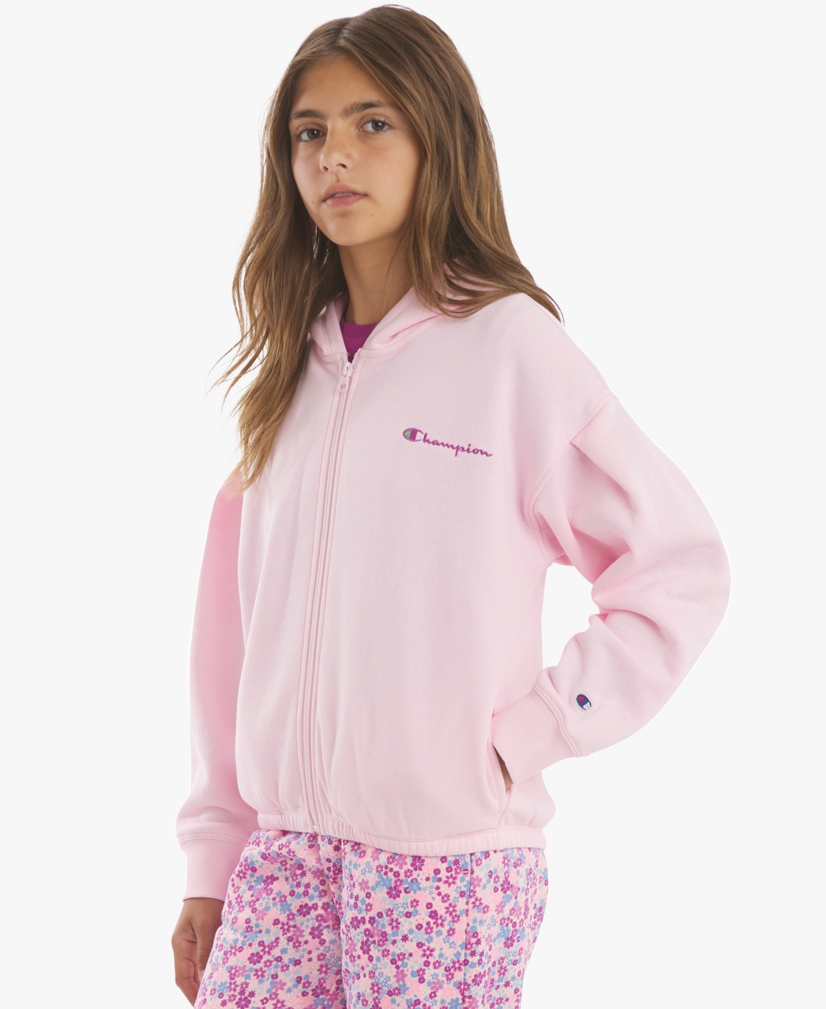 Champion Girls' 7-16 Full-Zip Adorable Graphic Hoodie