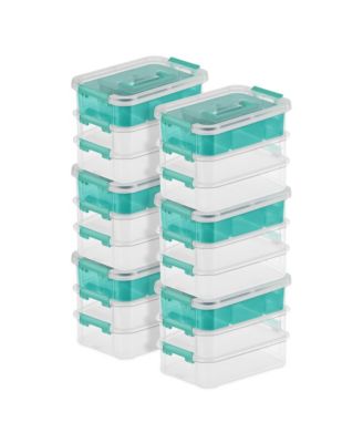 Convenient Home 3-Tiered Stack Carry Storage Box, Clear (6 Pack)