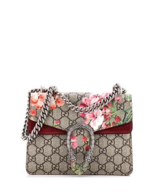 Mini Dionysus Bag Blooms Print GG Coated Canvas