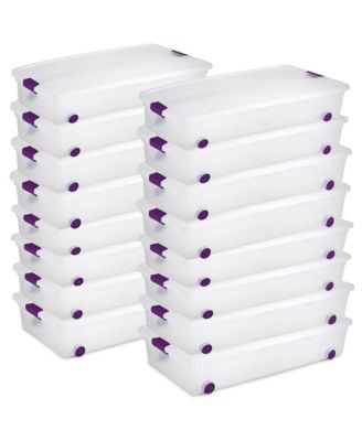 60 Quart ClearView Latch Lid Wheeled Underbed Storage Tote, (16 Pack)