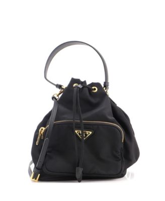 Small Drawstring Bucket Bag Tessuto