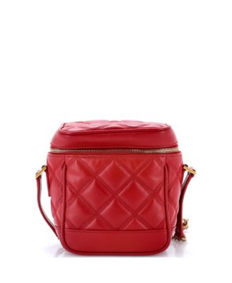 80's Vanity Bag Quilted Leather