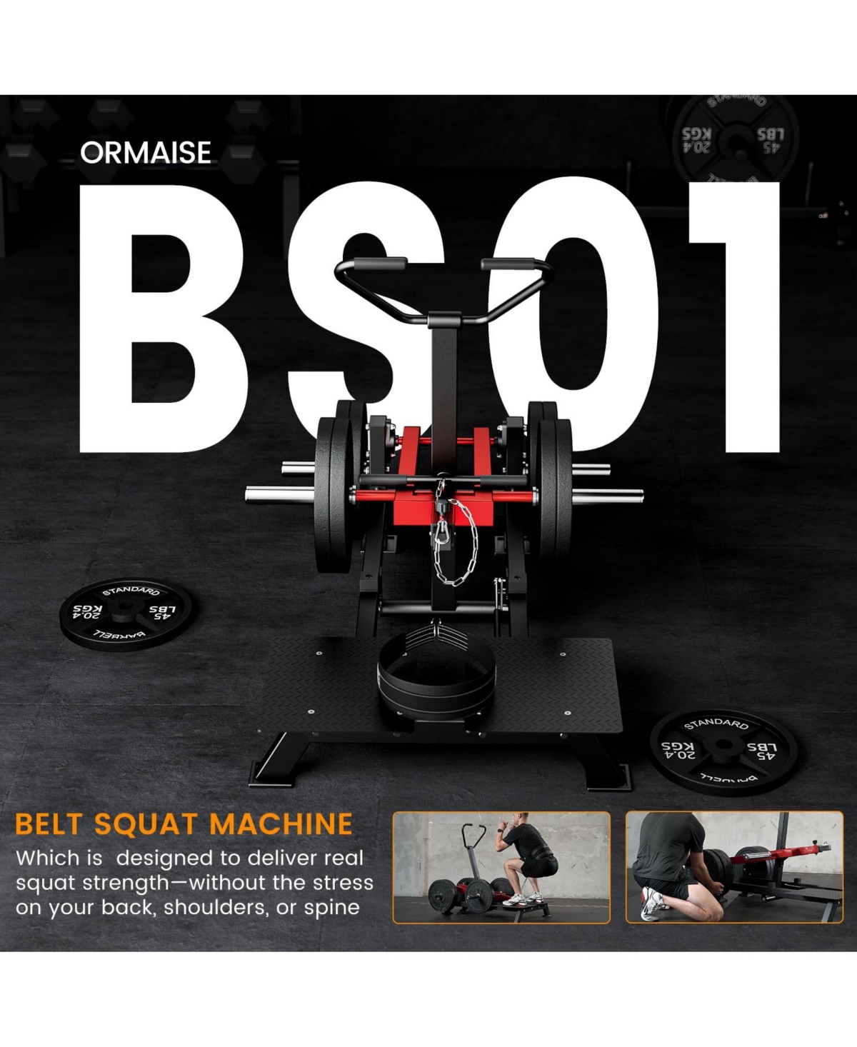 Syedee Belt Squat Machine, Leg Machine for Strength Training, Hack Squat Machine with Weightlifting Belt