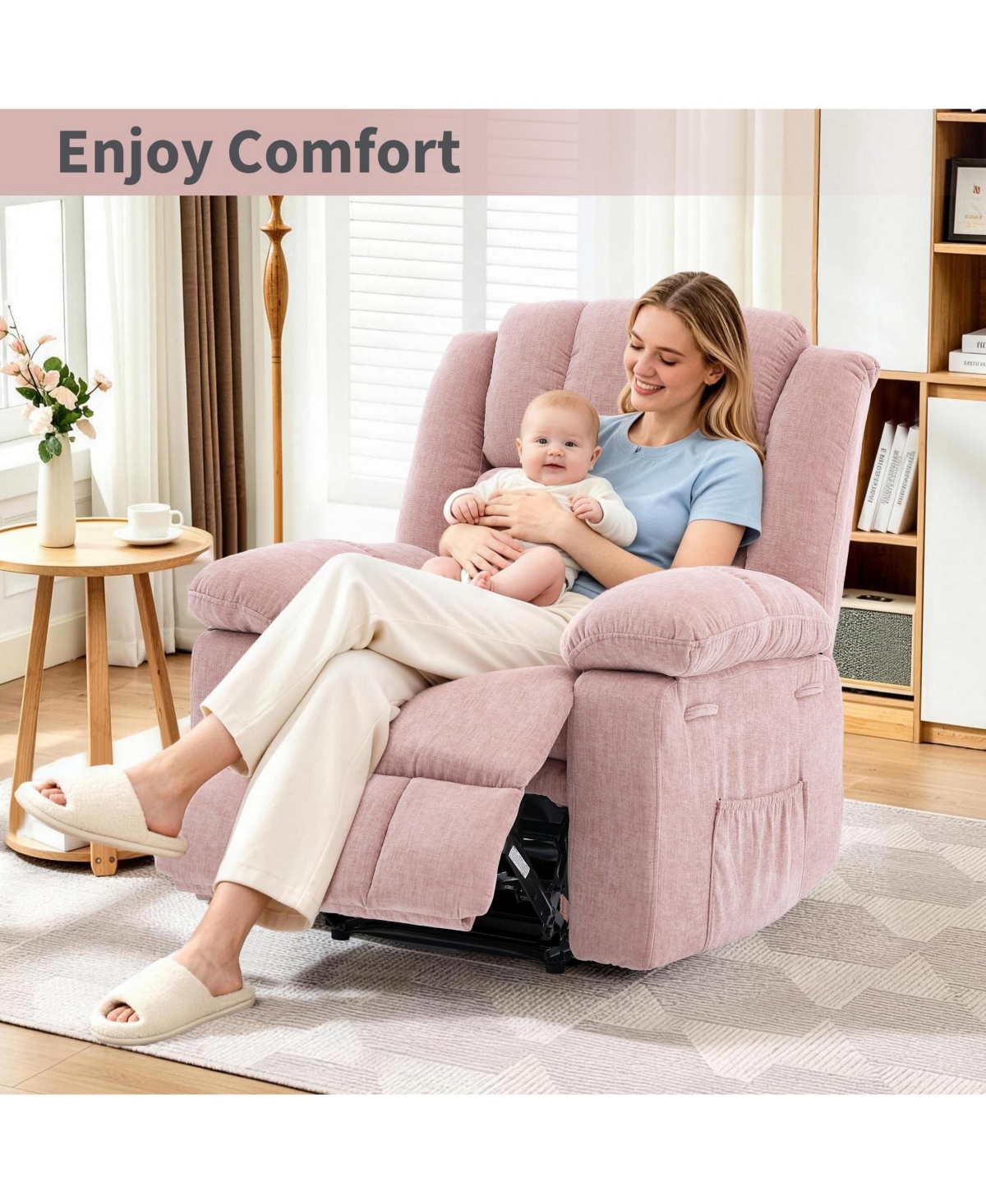 gaomon Oversized Manual Recliner Chair, 150degree(s) Ergonomic Wide Upholstered Leisure Chair for Living Room