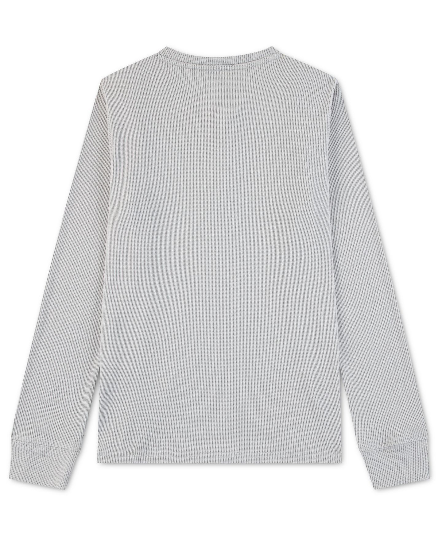 Футболка abercrombie kids Clean Waffle Long-Sleeve для мальчиков, цвет: Светлый серый меланжевый — фото 2