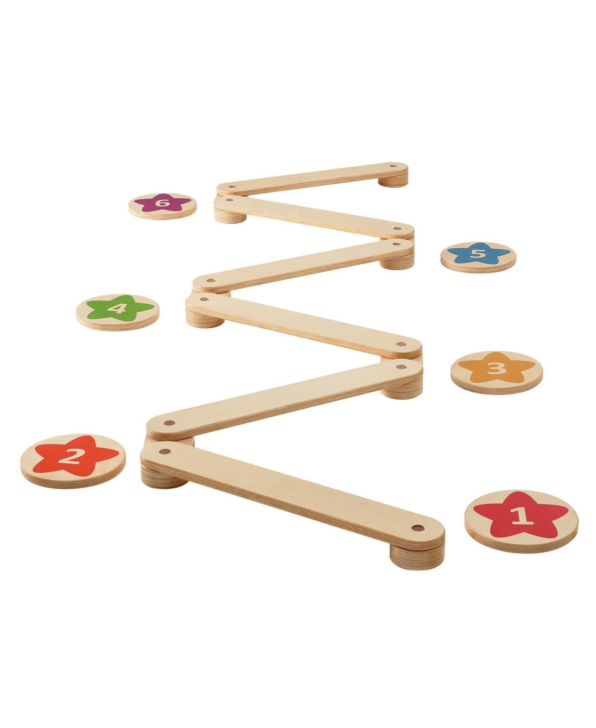 Slickblue 6 Pieces Wooden Balance Steppingstones for Kids Ages 2-6 - Brown