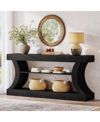 70.9" Farmhouse Console Table with 3-Tier Storage