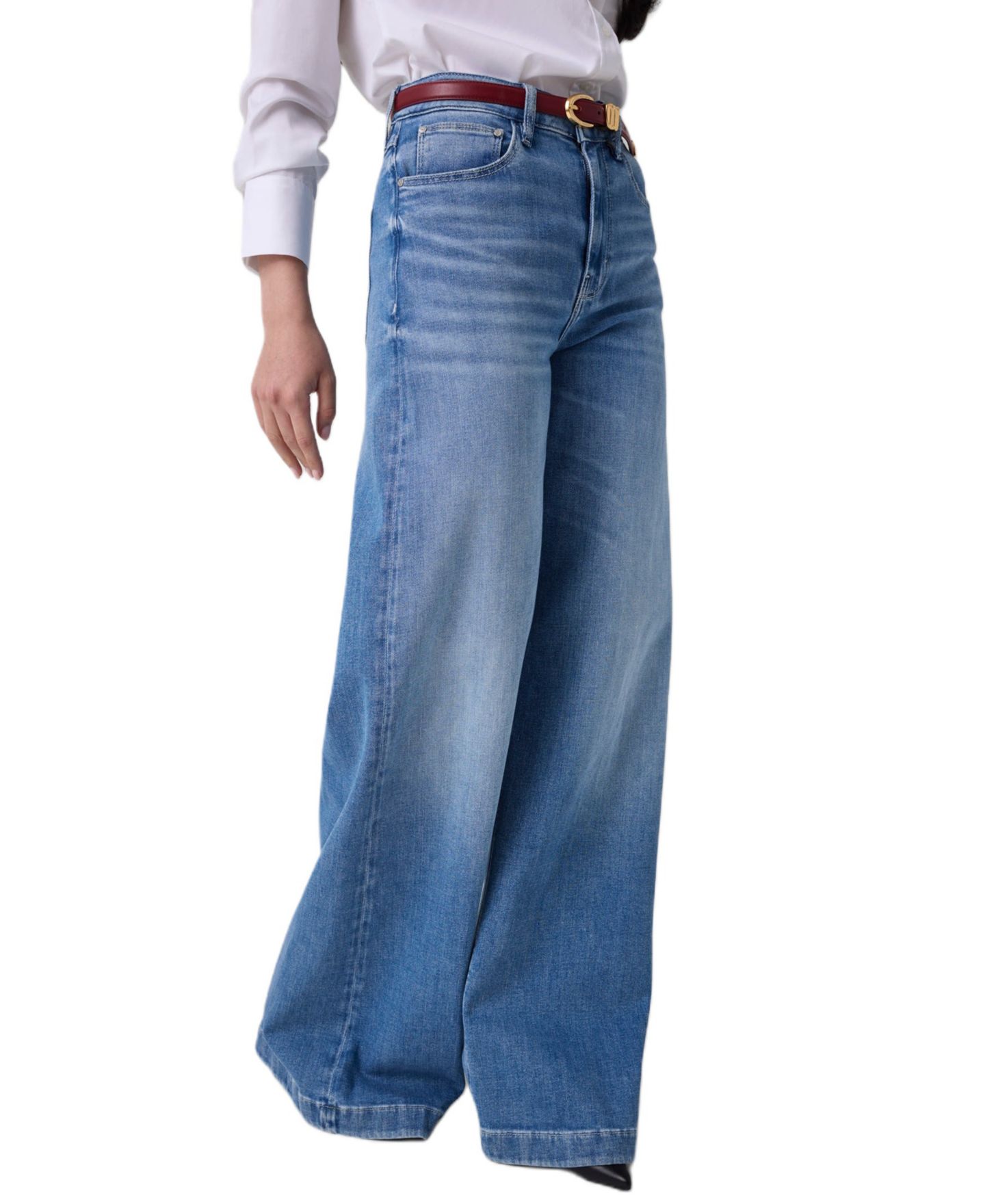 Женские джинсы GUESS Bellagio High-Rise Wide-Leg Stretch Denim Jeans, цвет: Twin Light — фото 2