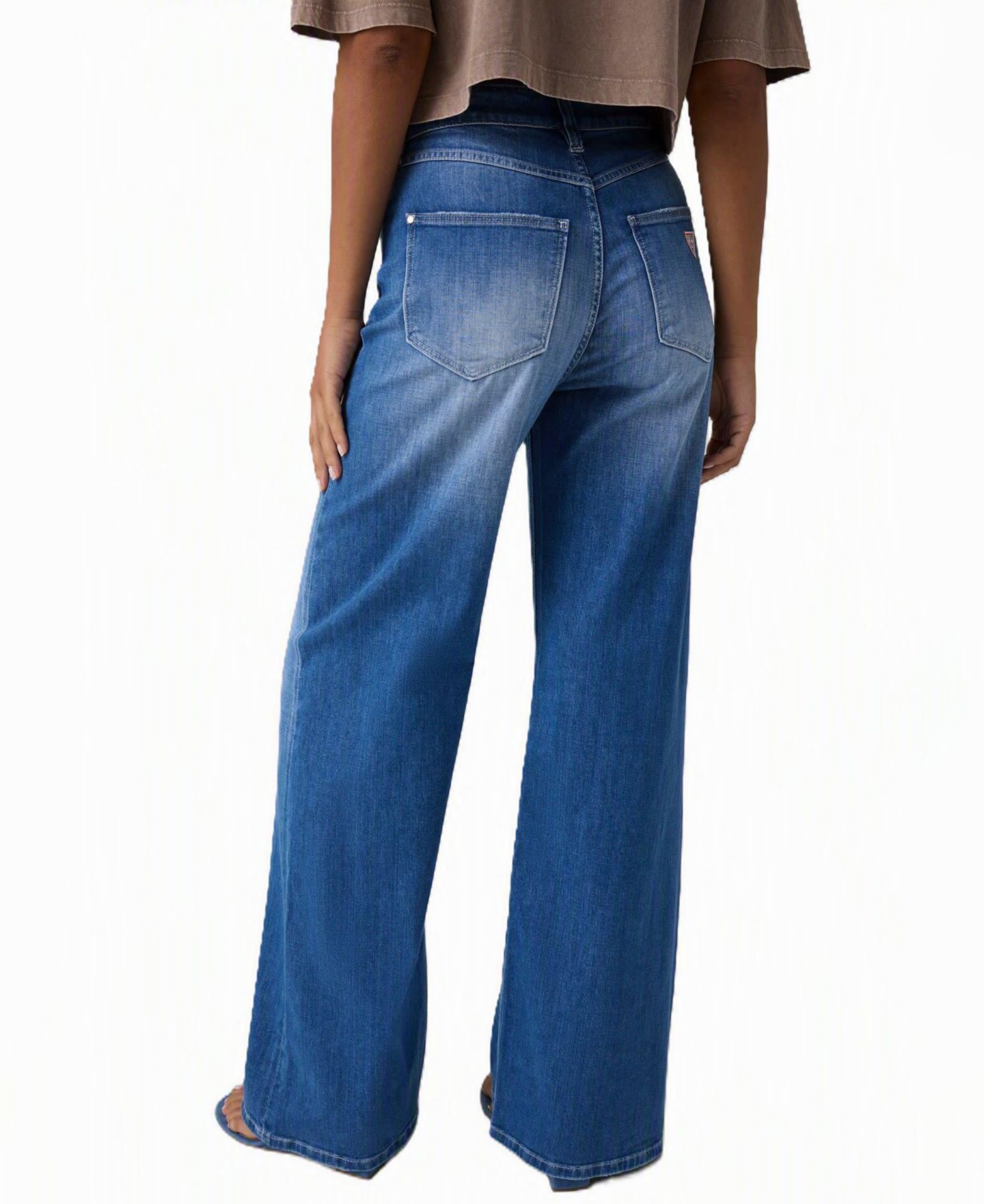 Женские джинсы GUESS Bellflower High-Waisted Wide-Leg, цвет: Relife Ny — фото 4