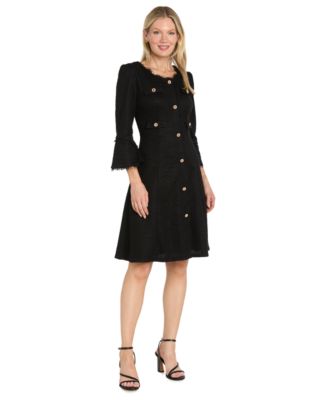 Women's Sophia Christina Bell-Sleeve Tweed Fit & Flare Dress
