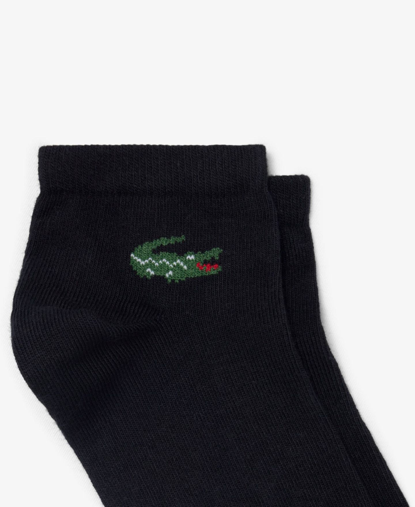 Мужские носки до щиколотки Lacoste с ребристой манжетой, набор из 3 пар, цвет: Чёрный — фото 3