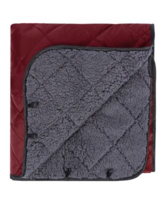 Extra Large Sherpa Lined Camping Blanket Warm Windproof Water Resistant Machine Washable