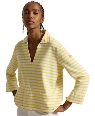 Women's Striped Split-Placket Mariner Pull-On T-Shirt