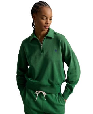 Women's Spread Collar Long-Sleeve Quarter-Zip Sweatshirt