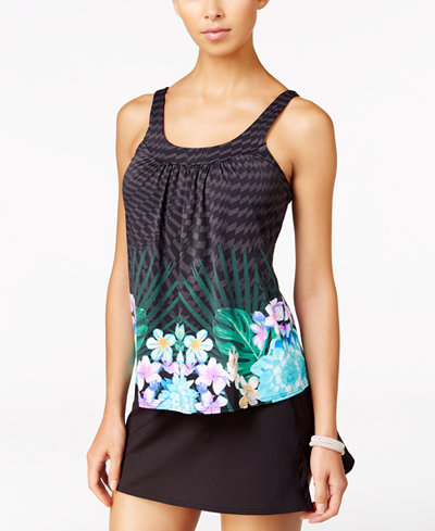 Coco Reef Tropical Escape Ultra-Fit Bra-Sized Underwire Tankini Top & Swim Skirt