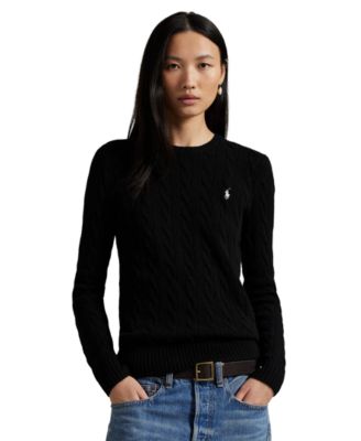 Women's Cable Wool-Cashmere Crew Neck Sweater