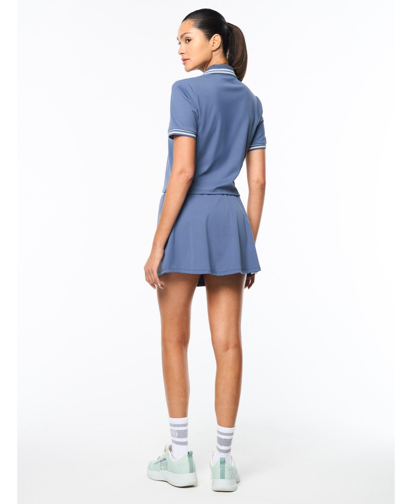 Женское поло Sergio Tacchini Idalia Cropped Johnny Collar Polo, цвет: Синий индиго — фото 4
