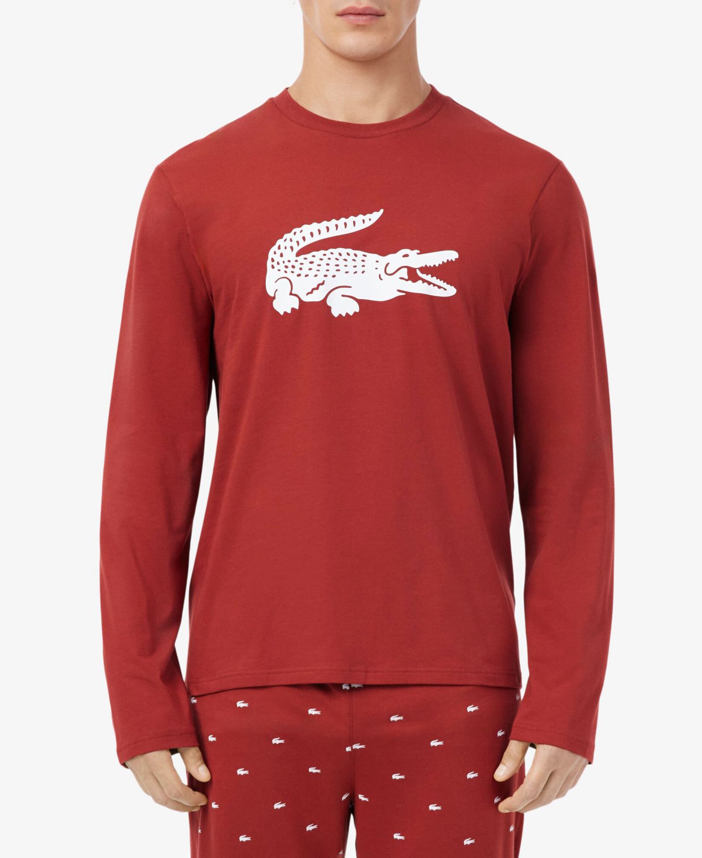 Пижамный комплект для мужчин, джерси, 2 предмета — Lacoste, цвет: Carmine — фото 2
