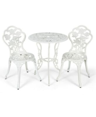 Outdoor Cast Aluminum Patio Furniture Set with Rose Design