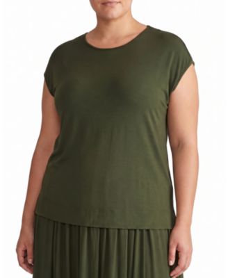 Plus Size Alida Draped Liquid Jersey Boat-Neck Top