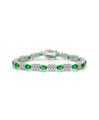Sterling Silver Colored Cubic Zirconia Tennis Bracelet