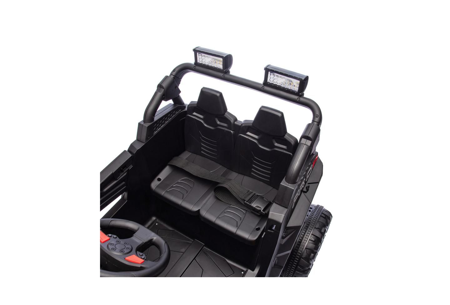 Детская игрушка YOBTOP 24V 400W Kids Ride On Electric UTV - Parents Remote Control, Four-Wheel Suspension, LED Lights, USB and MP3 Music and Bluetooth for Kids, цвет: Чёрный красный — фото 7