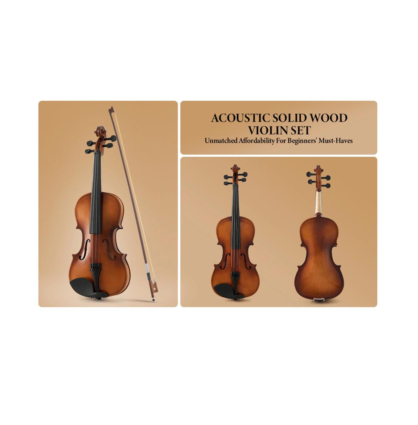 Детские игрушки YOBTOP 4/4 Full Size Handcrafted Ready-to-Play 2-Piece Violin and Bow Set, Ages 11+ — фото 9