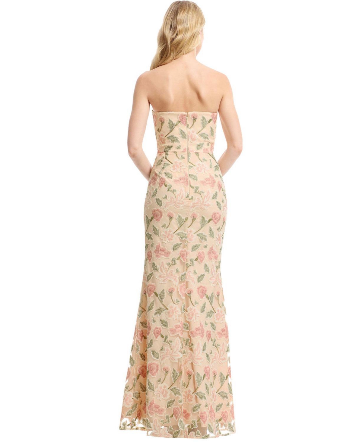 Dress The Population Women's Sheridan Strapless Sweetheart Floral Embroidered Mermaid Gown